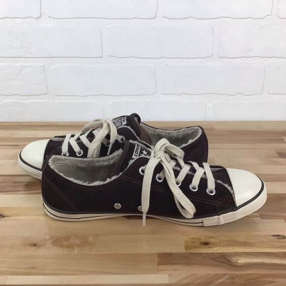 Converse suede sherpa lining All Star brown white sneakers sherpa size 8 - Picture 7 of 15